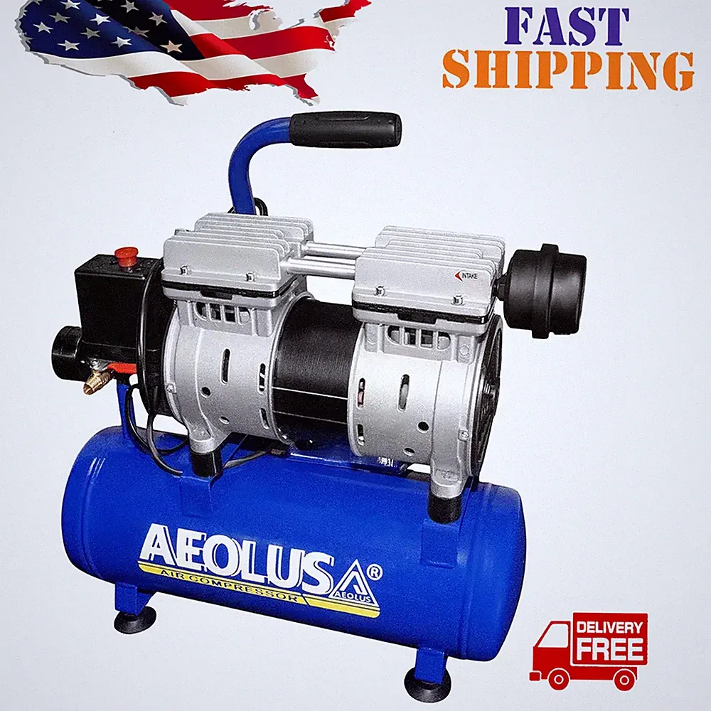2.46 Gallon Tank Air Compressor Ultra Quiet&65dB,115PSI Oil-Free Quick Couplers