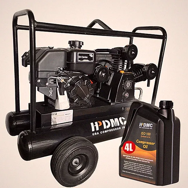 4 Rounds 6.5HP Gas Driven Piston Air Compressor 9 Gal Tank 17Cfm 120Psi w/4L Oil