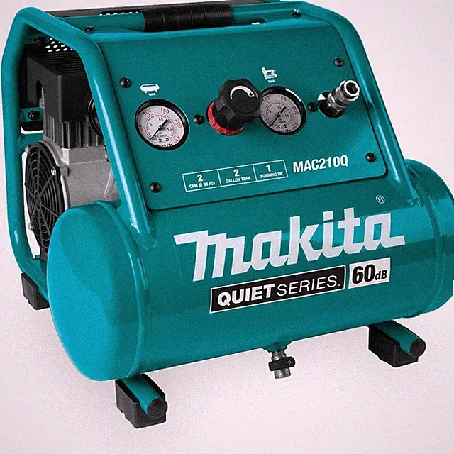 makita electric air compressor 2 gal. 1 hp oil-free quiet portable corded steel