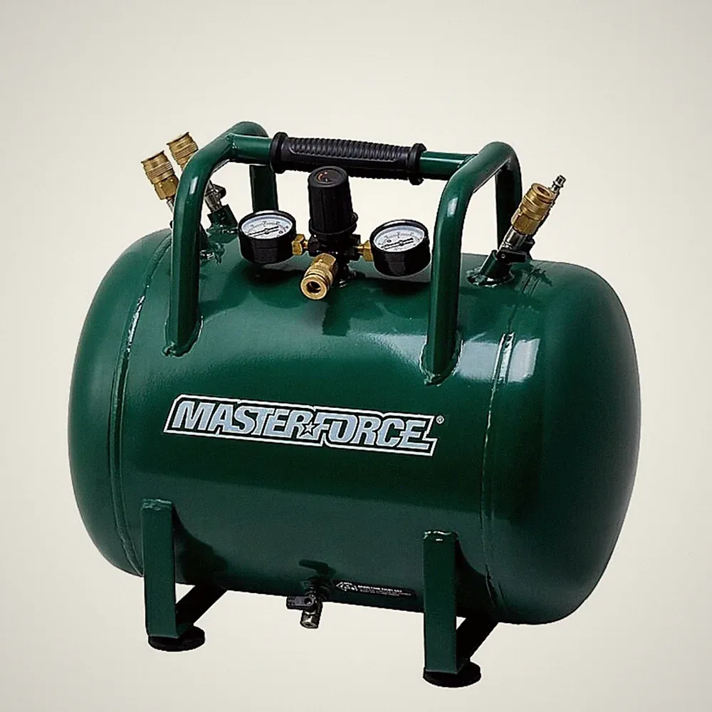 Masterforce 10 Gallon 225 PSI Portable Jobsite Air Tank Compressor Reserve