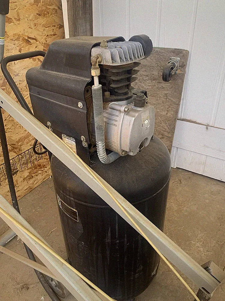 Portable Air Compressor Black Steel Tank for Home, Garage, Workshop Use